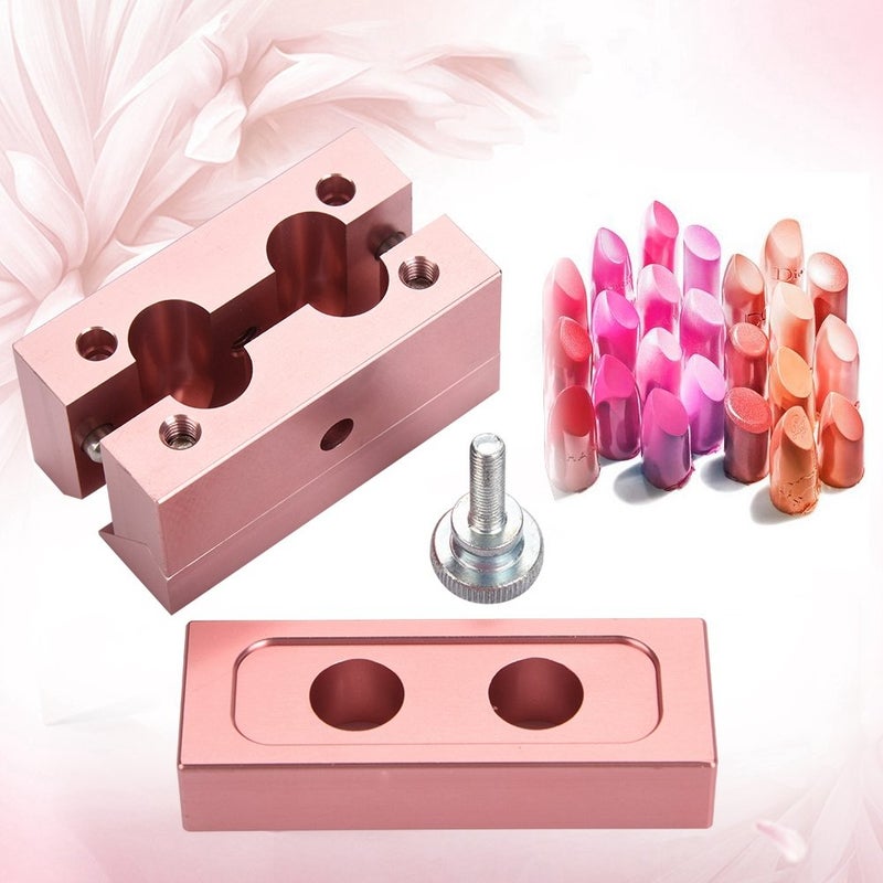 TOPINCN DIY Lipstick Kit, Lip Balm Maker Tool with Silicone for Homemade Cosmetics - Rose Gold Aluminum Alloy Dual-Use Lipstick Making Set - Image 2